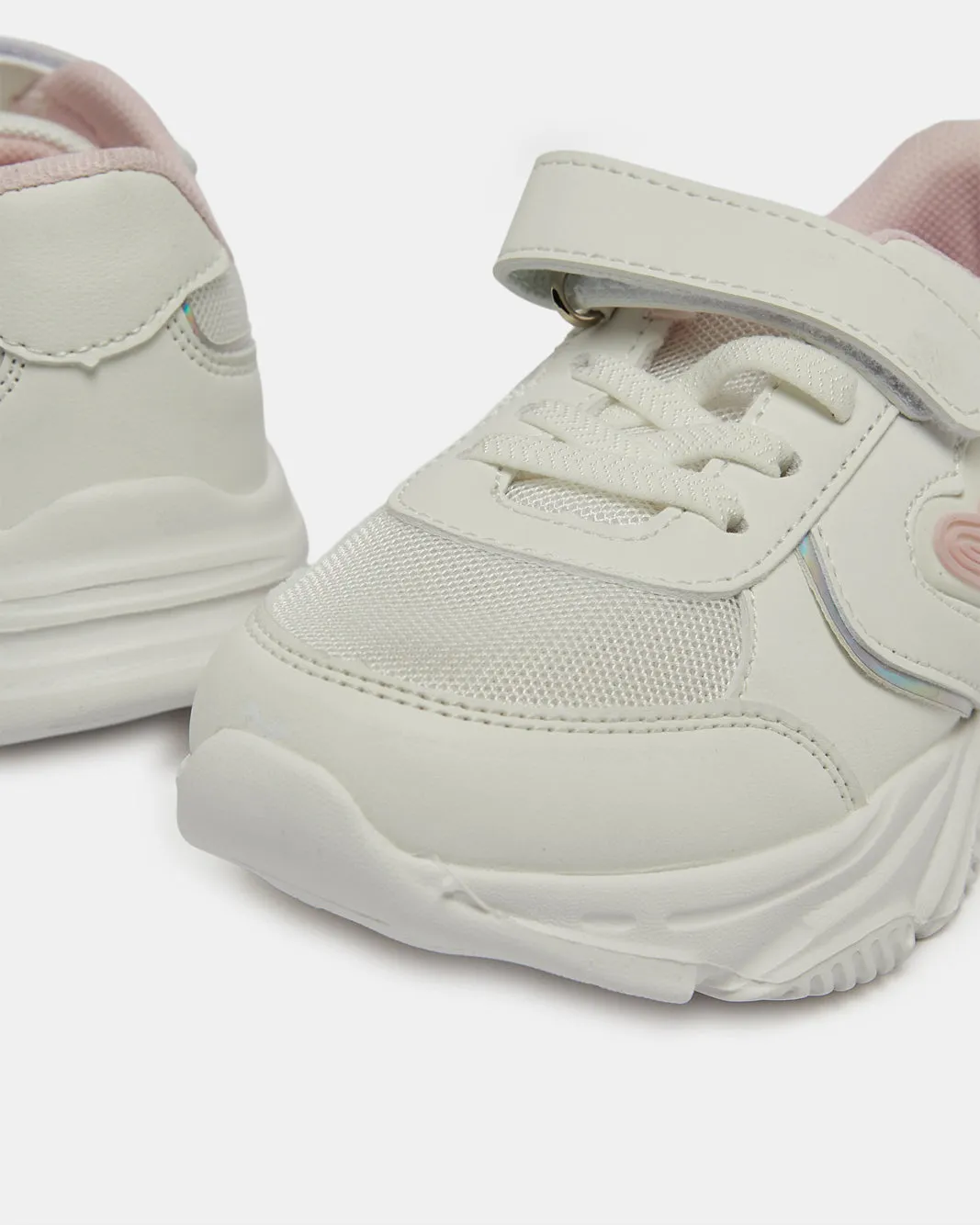 Girls White Heart Embellished Trainer sold by Redtag product image thumbnail 4