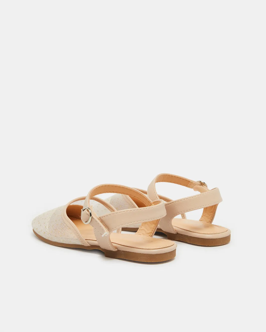 Girls Beige Glitter Embellished Sandals sold by Redtag product image thumbnail 3