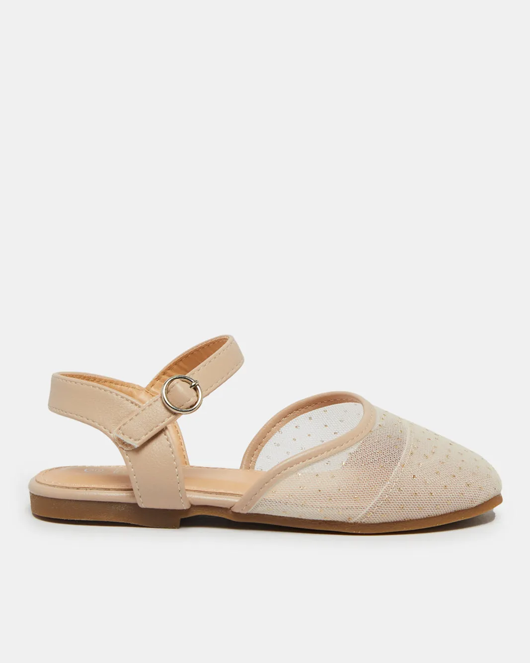 Girls Beige Glitter Embellished Sandals sold by Redtag