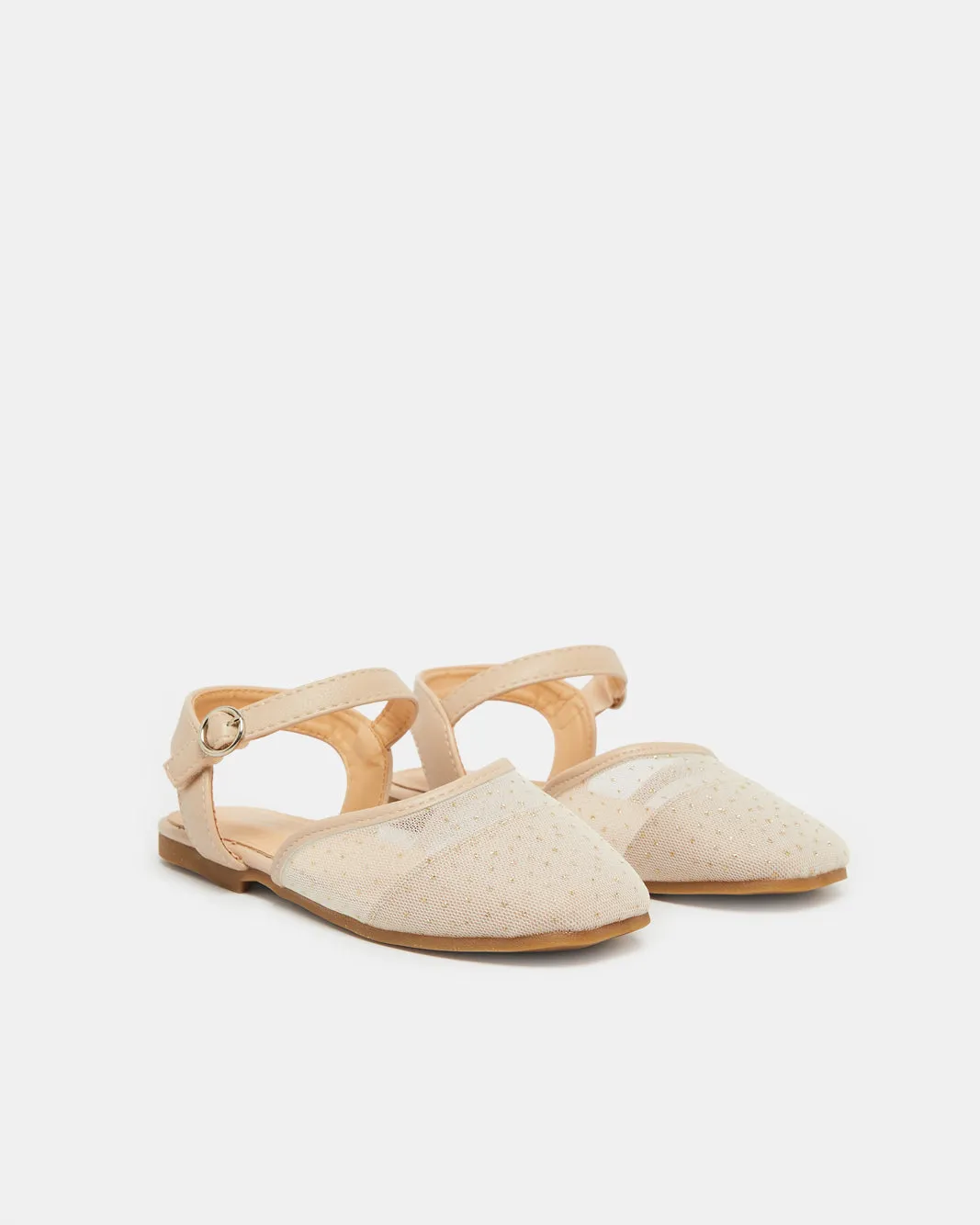 Girls Beige Glitter Embellished Sandals sold by Redtag product image thumbnail 2