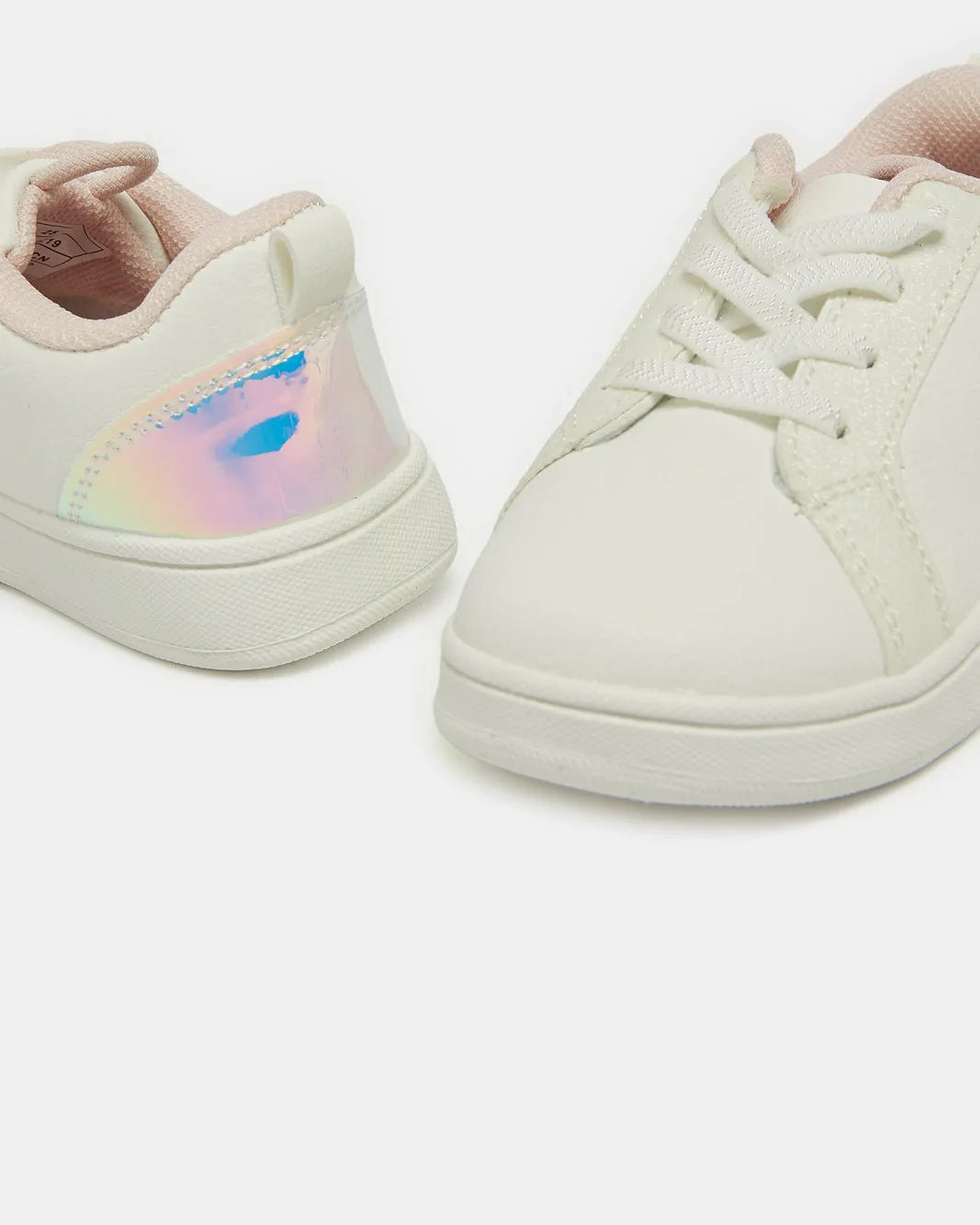 Girls White Star Sneakers sold by Redtag product image thumbnail 4