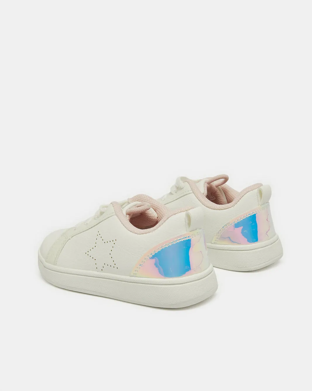 Girls White Star Sneakers sold by Redtag product image thumbnail 3