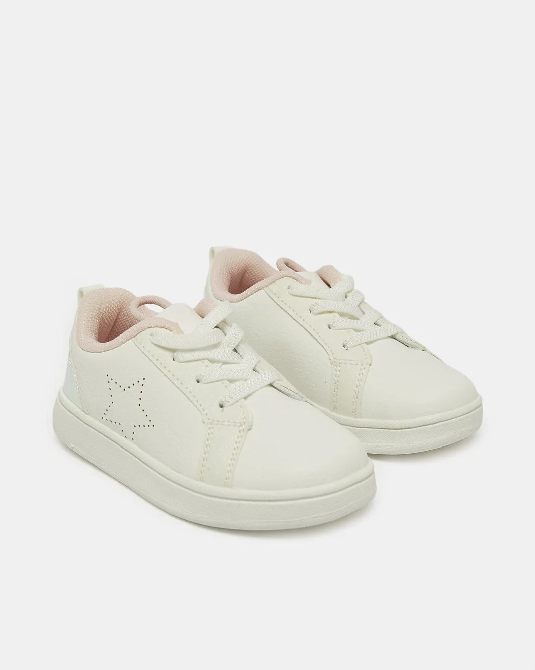 Girls White Star Sneakers sold by Redtag product image thumbnail 2