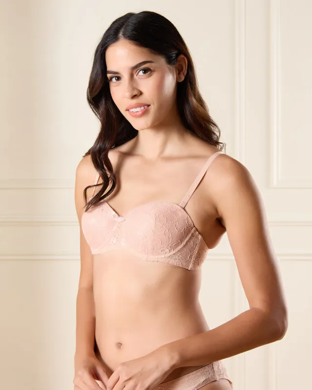 Women Pink With Lace Balconette Bra Set (Pack of 2) sold by Redtag