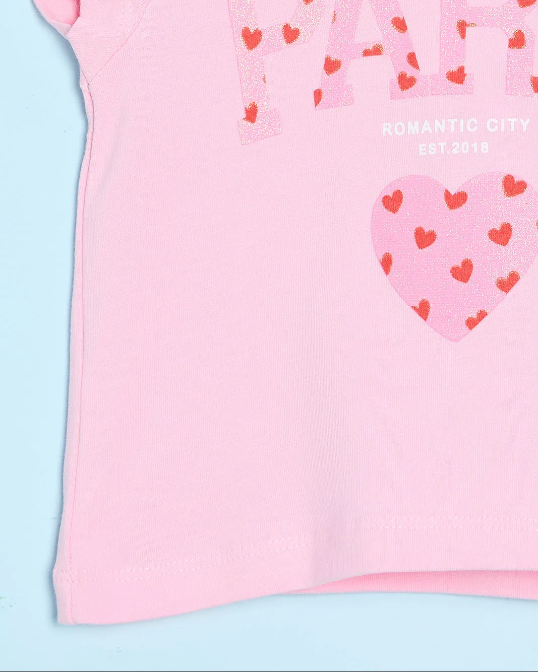 Infant Girls Pink Paris Print T-Shirt sold by Redtag product image thumbnail 3