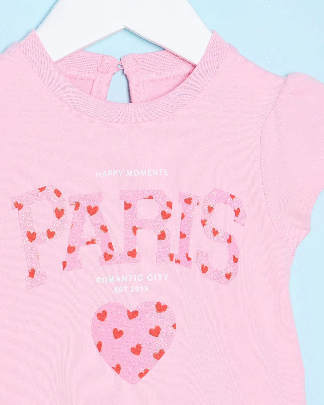 Infant Girls Pink Paris Print T-Shirt sold by Redtag product image thumbnail 2