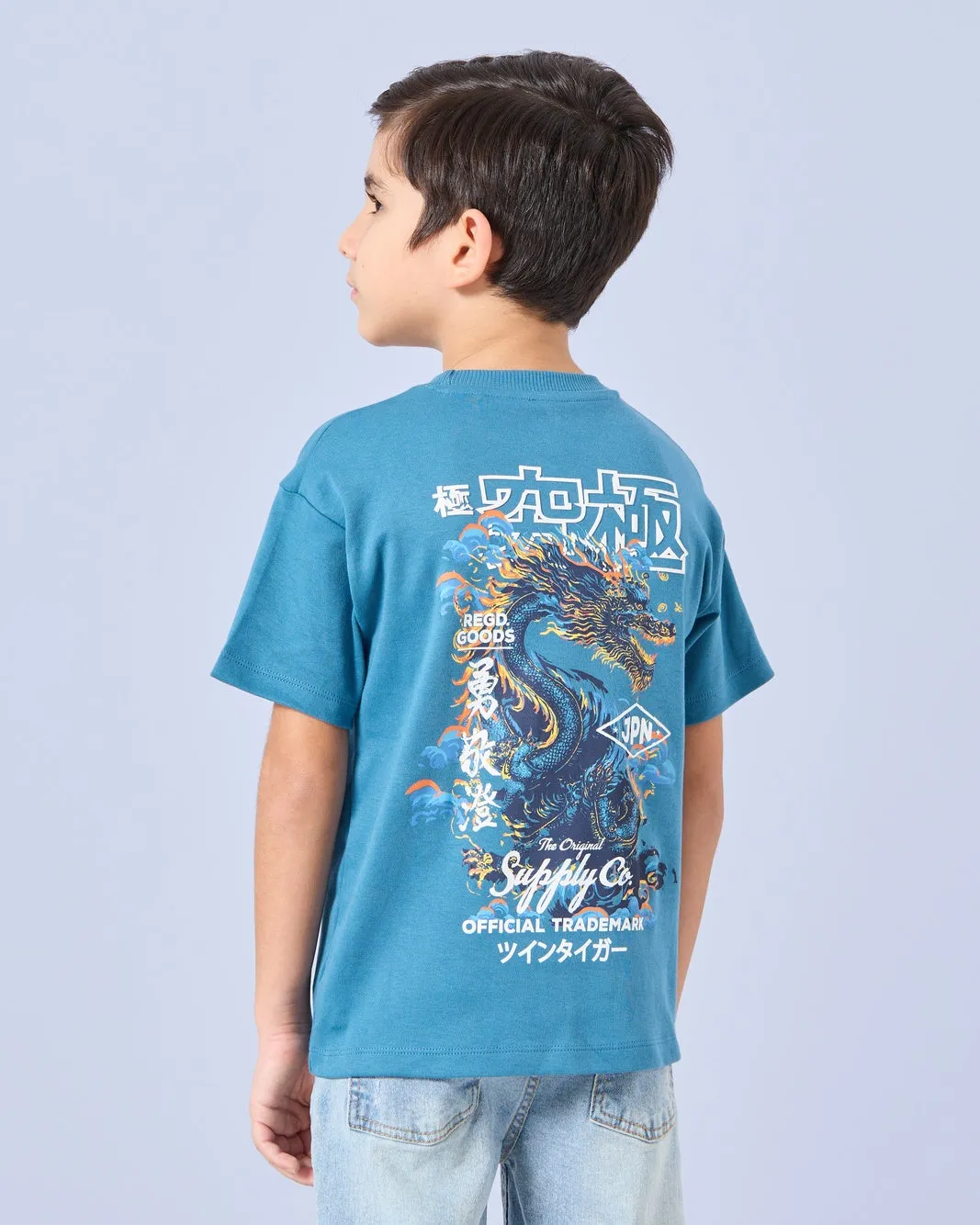 Boys Blue Printed T-Shirt sold by Redtag