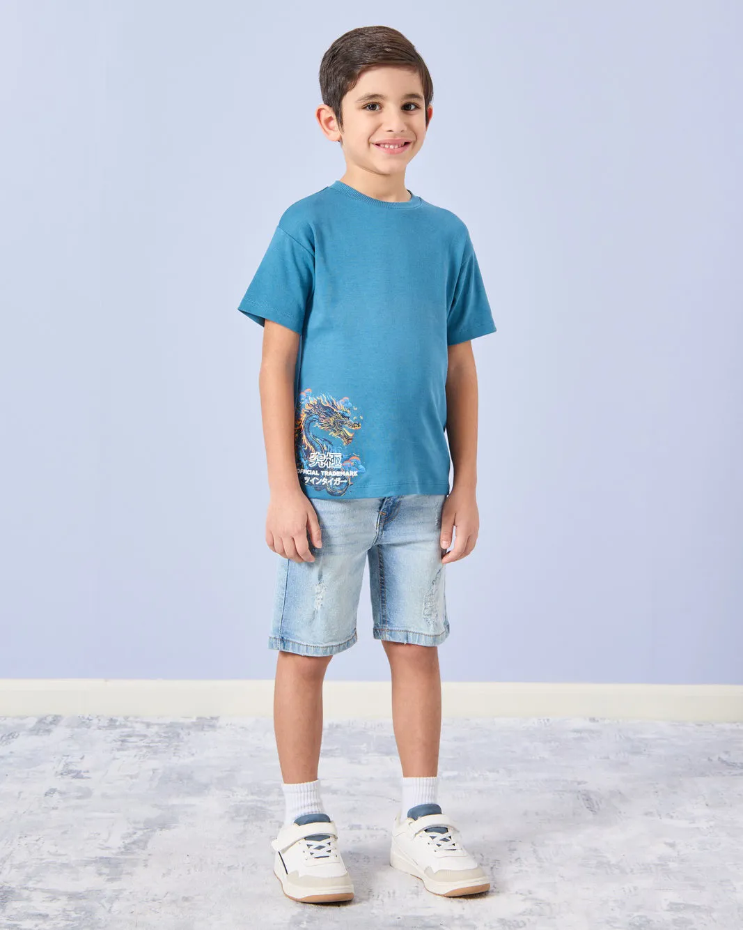 Boys Blue Printed T-Shirt sold by Redtag product image thumbnail 3
