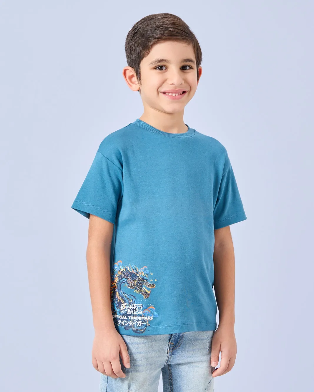 Boys Blue Printed T-Shirt sold by Redtag product image thumbnail 2