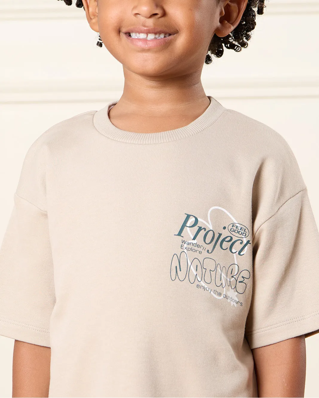 Boys Beige Printed T-Shirt sold by Redtag product image thumbnail 4