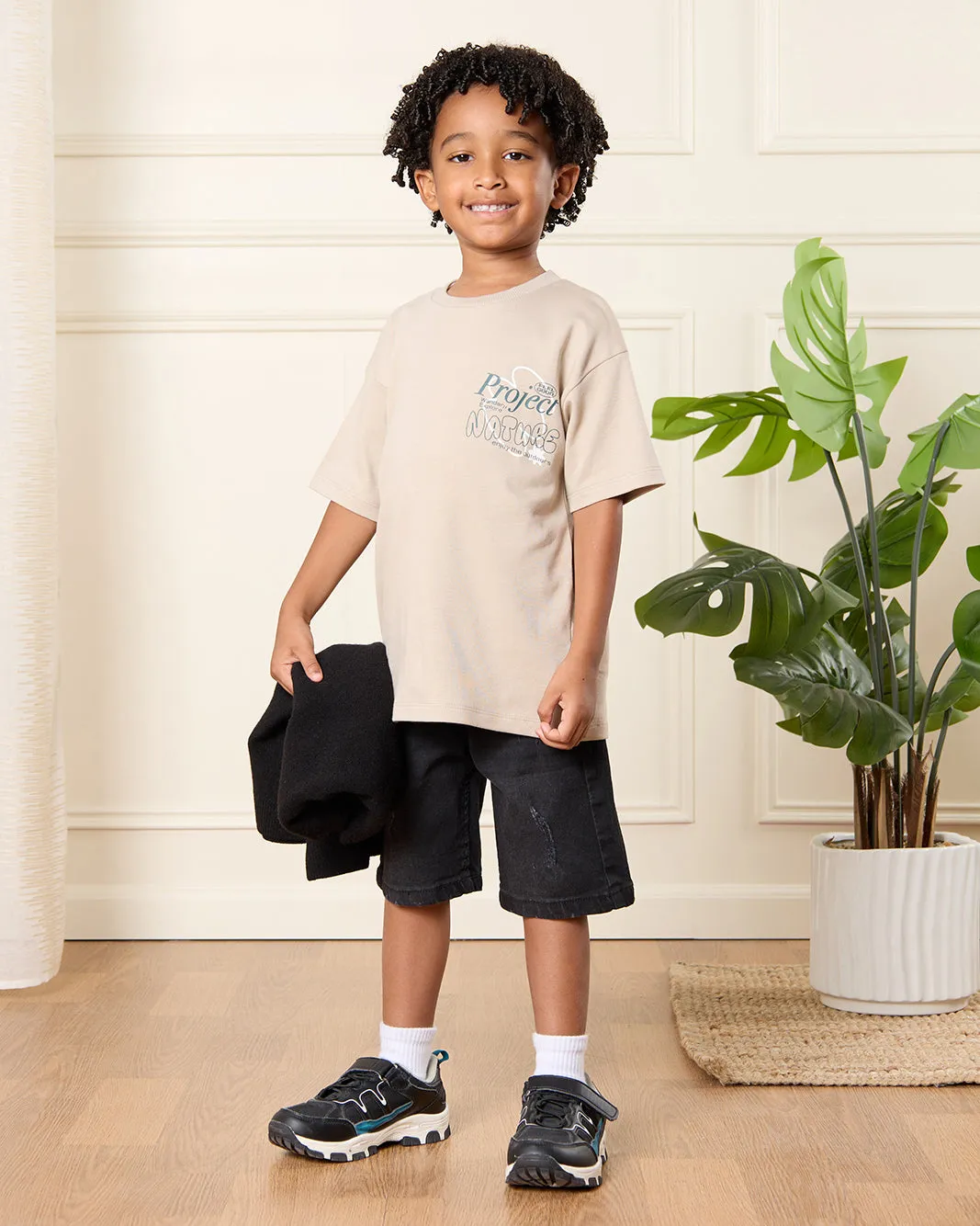 Boys Beige Printed T-Shirt sold by Redtag product image thumbnail 2