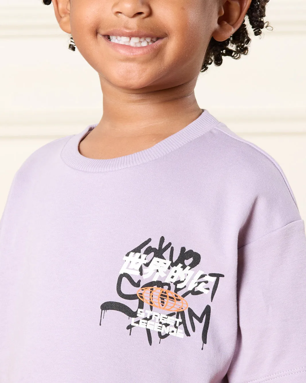 Boys Lilac Printed T-Shirt sold by Redtag product image thumbnail 4