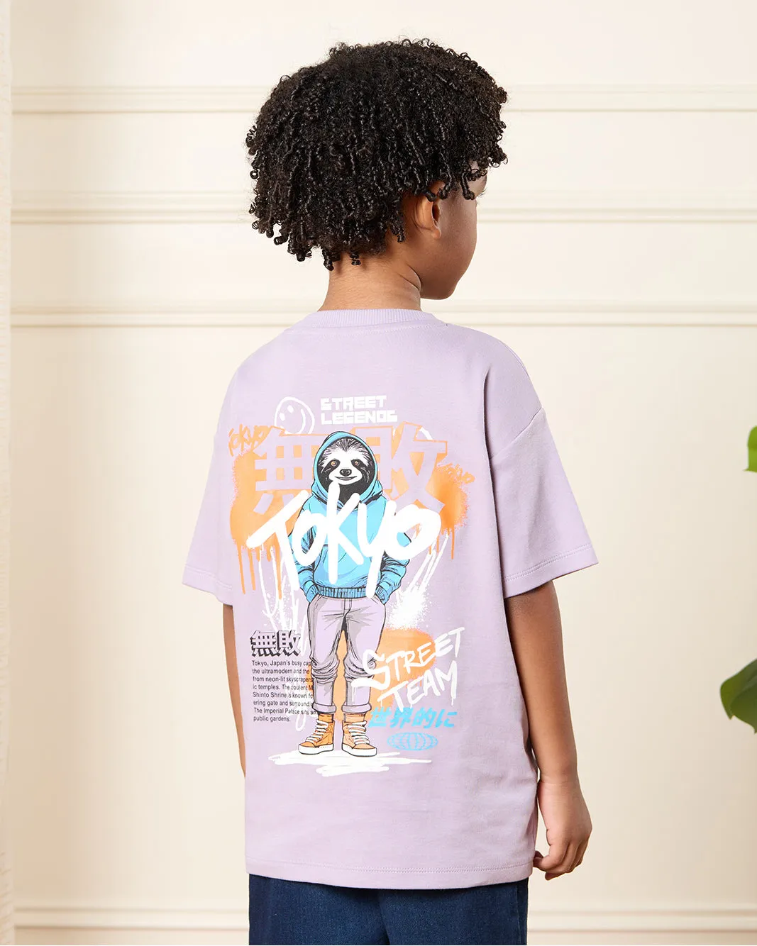 Boys Lilac Printed T-Shirt sold by Redtag product image thumbnail 3
