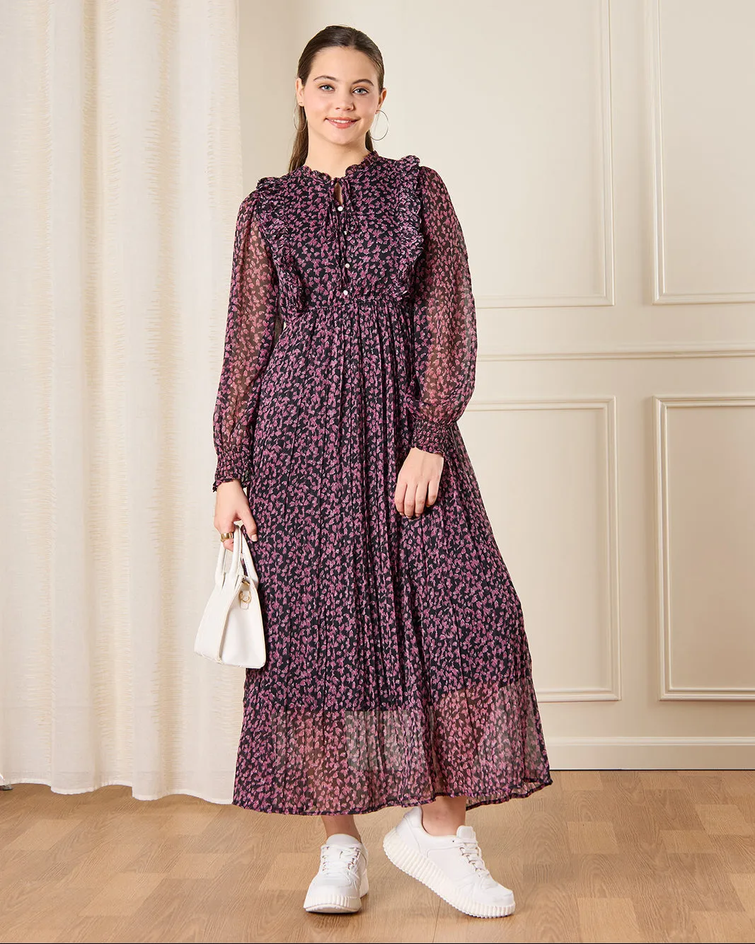 Senior Girls Purple Printed Maxi Dress sold by Redtag product image thumbnail 4