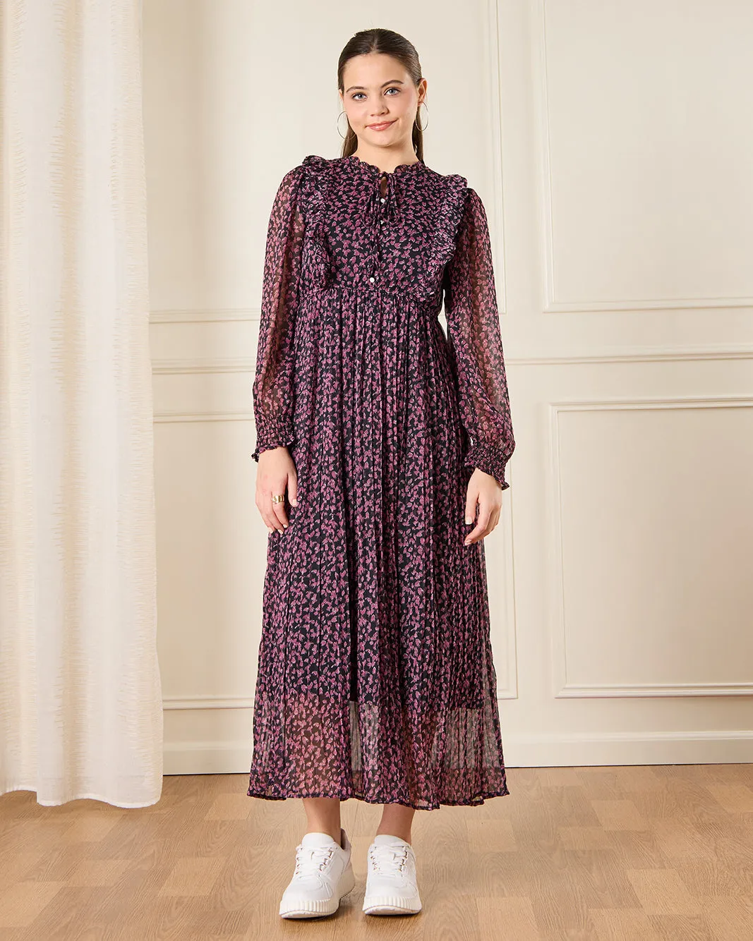 Senior Girls Purple Printed Maxi Dress sold by Redtag