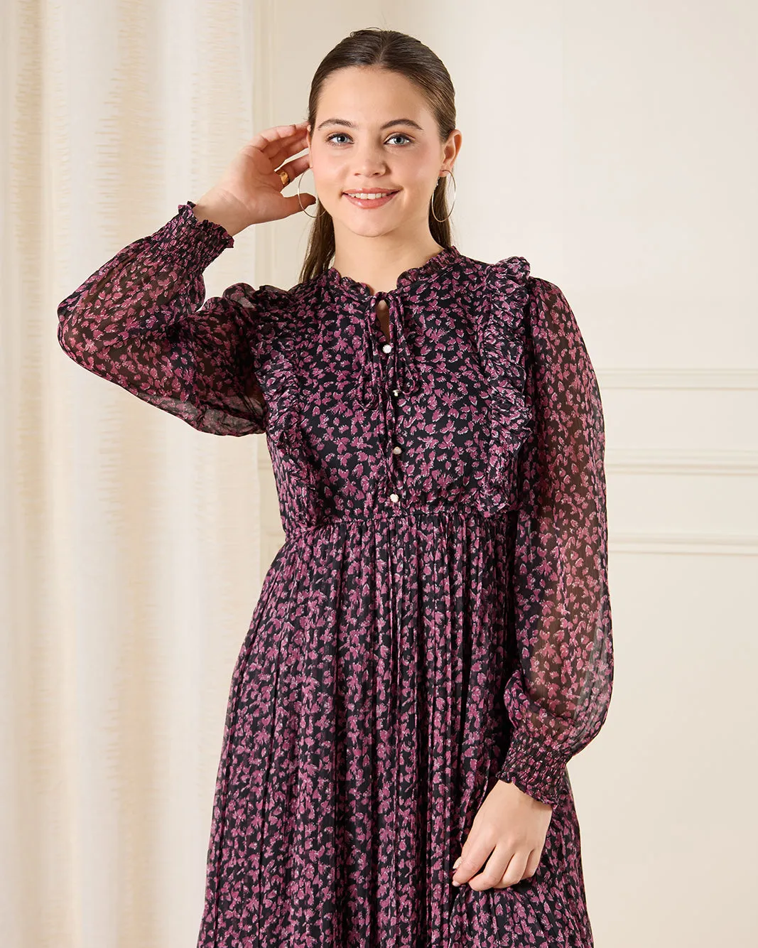 Senior Girls Purple Printed Maxi Dress sold by Redtag product image thumbnail 2