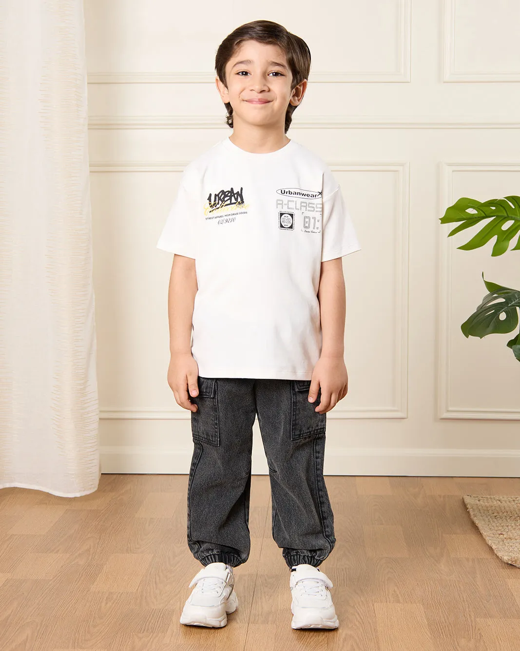Boys White Printed T-Shirt sold by Redtag product image thumbnail 2
