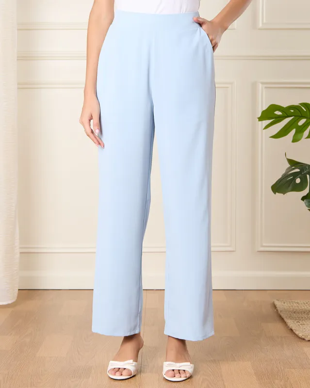 Women Blue Wide Leg Trouser sold by Redtag