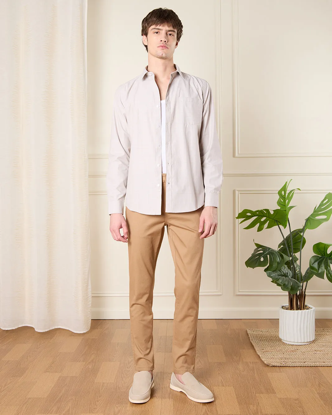 Men Grey Striped Shirt sold by Redtag product image thumbnail 2