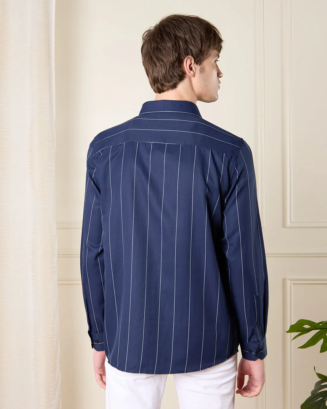 Men Navy Striped Shirt sold by Redtag product image thumbnail 3