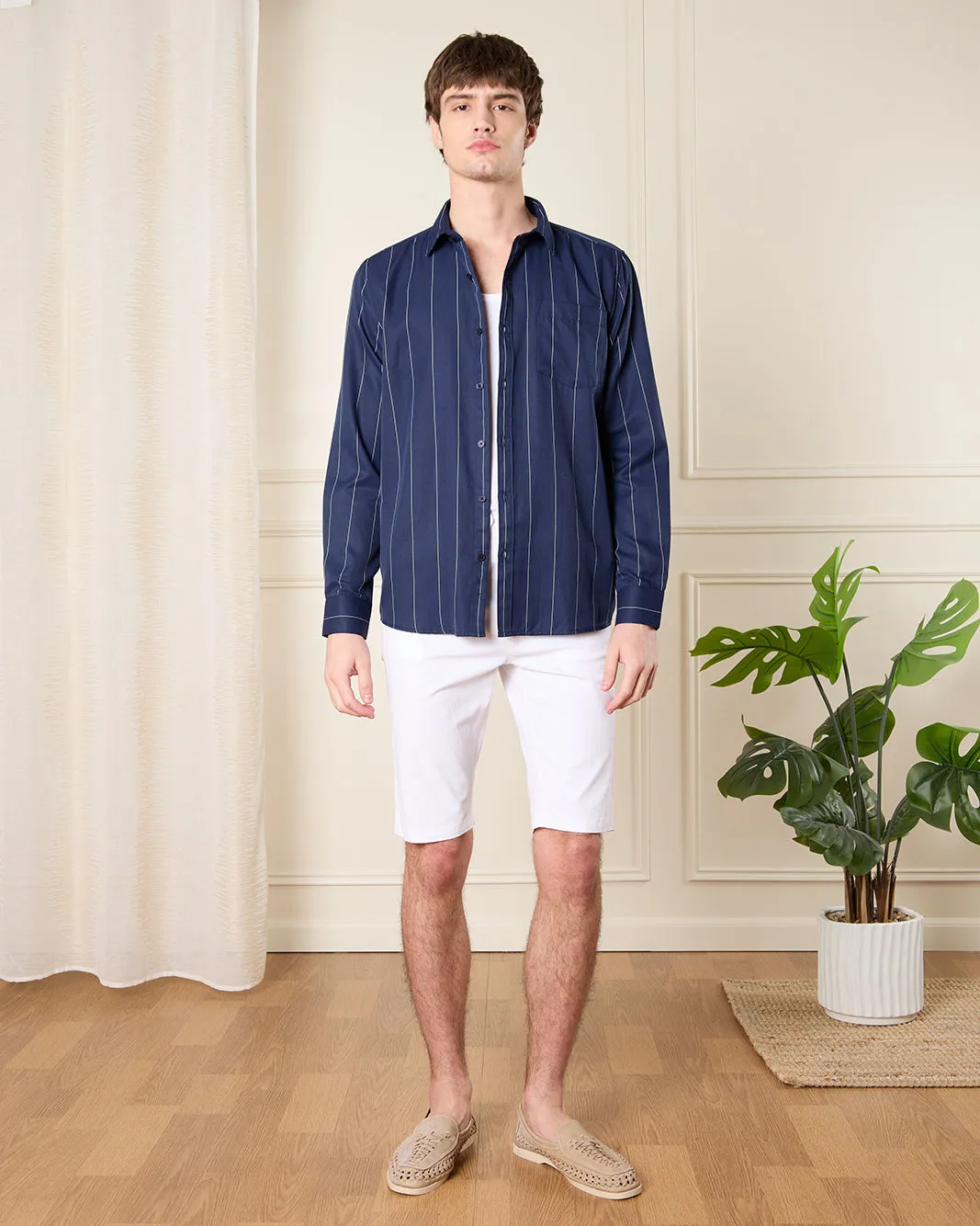 Men Navy Striped Shirt sold by Redtag product image thumbnail 2