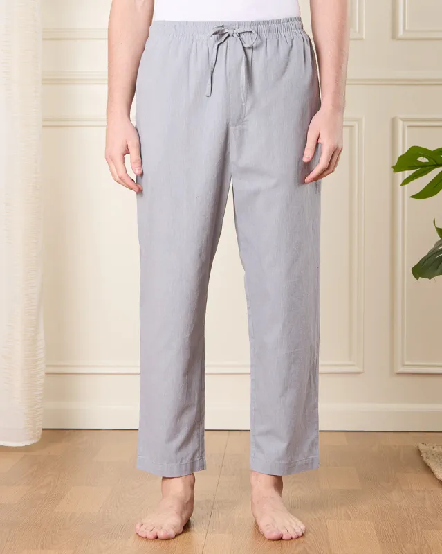 Men Charcoal Plain Pyjama Bottom sold by Redtag