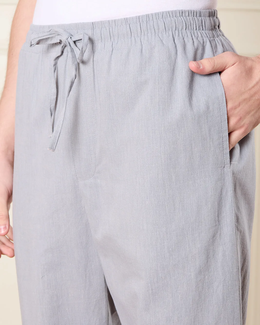 Men Charcoal Plain Pyjama Bottom sold by Redtag product image thumbnail 4