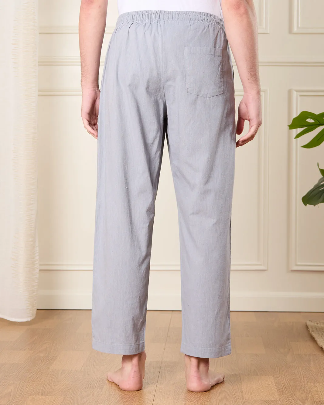 Men Charcoal Plain Pyjama Bottom sold by Redtag product image thumbnail 3