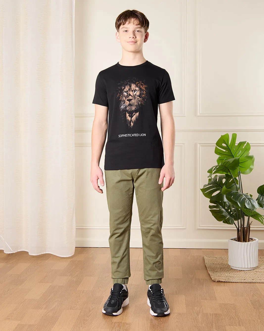 Senior Boys Olive Pull On Table Joggers sold by Redtag product image thumbnail 2