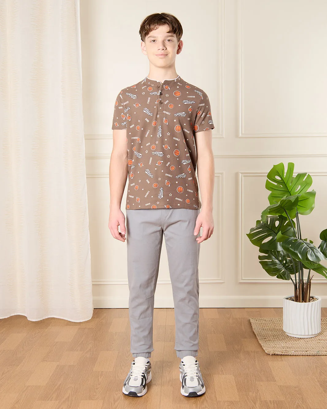 Senior Boys Grey Pull On Table Joggers sold by Redtag product image thumbnail 2