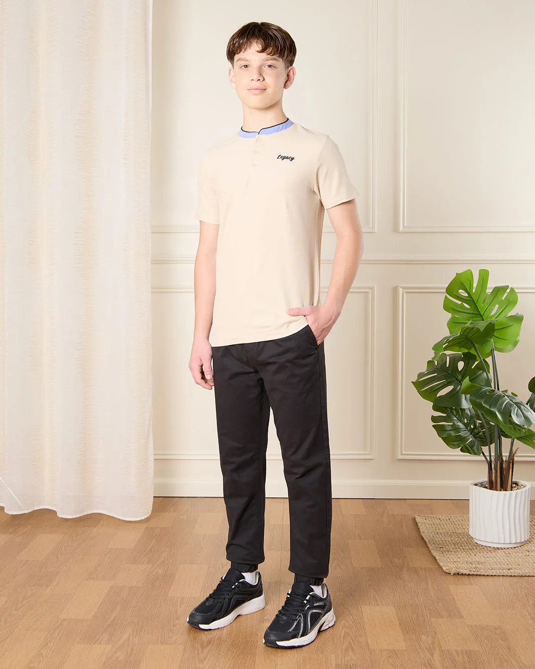 Senior Boys Black Pull On Table Joggers sold by Redtag product image thumbnail 2