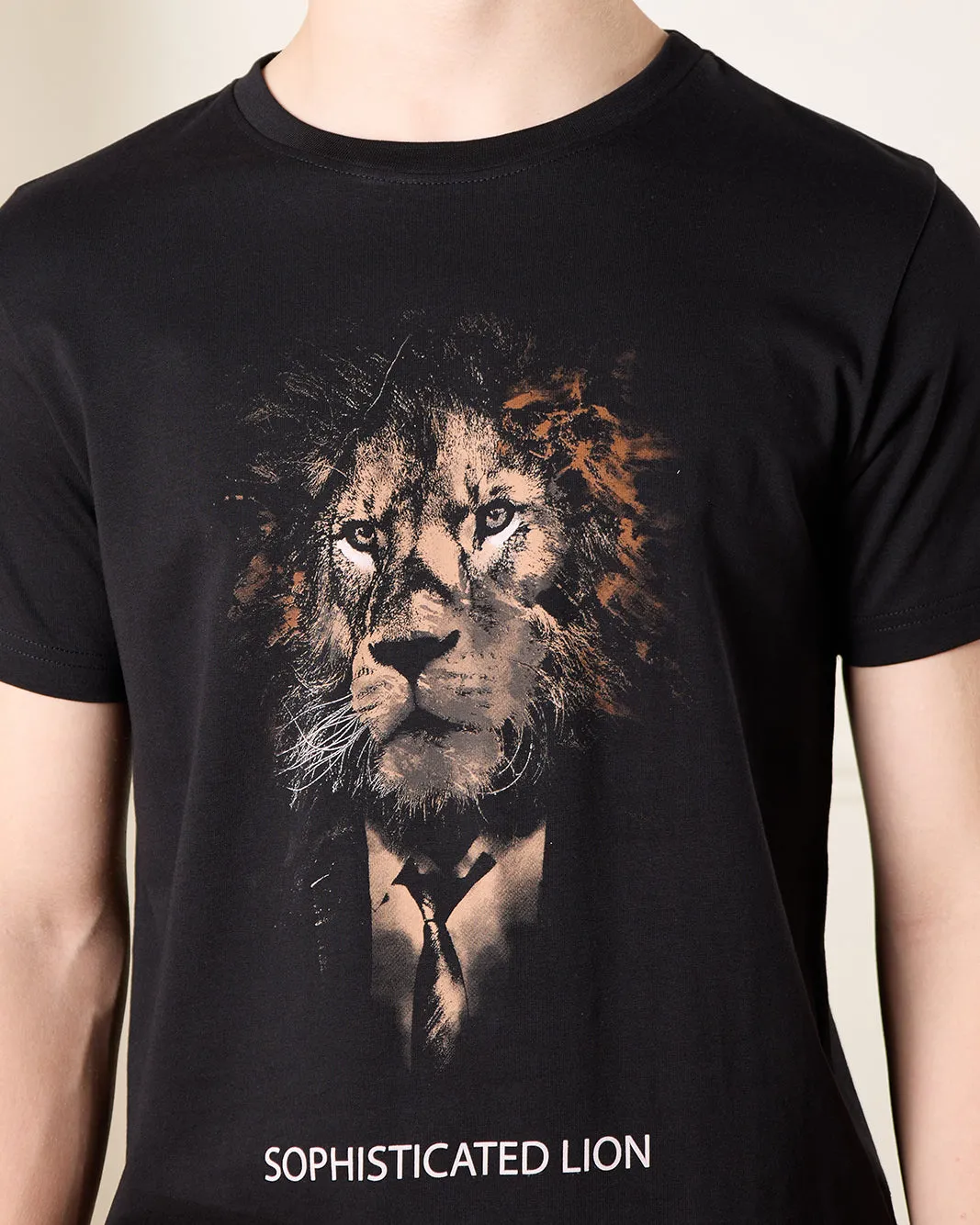 Senior Boys Black Graphic T-Shirt sold by Redtag product image thumbnail 4