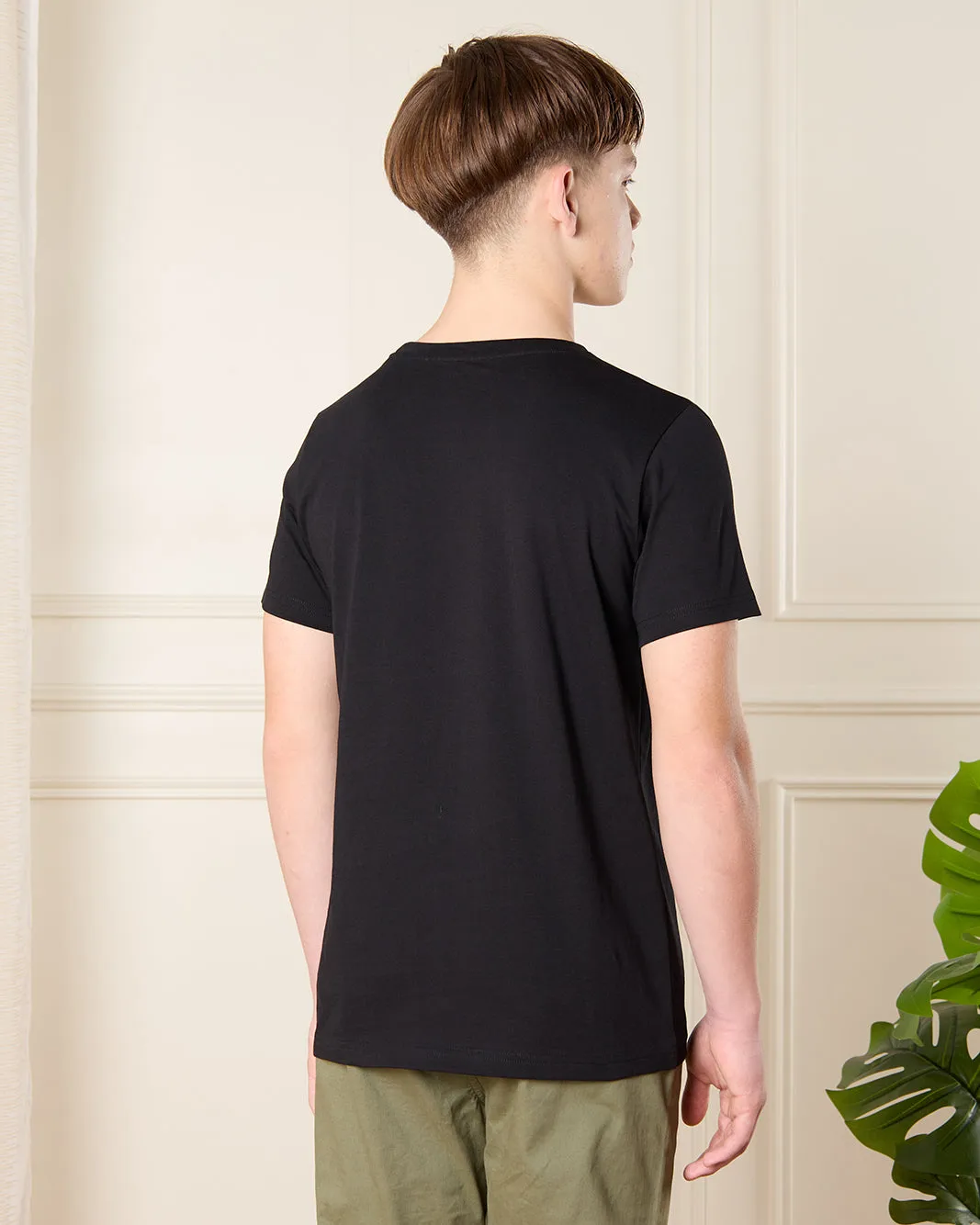 Senior Boys Black Graphic T-Shirt sold by Redtag product image thumbnail 3