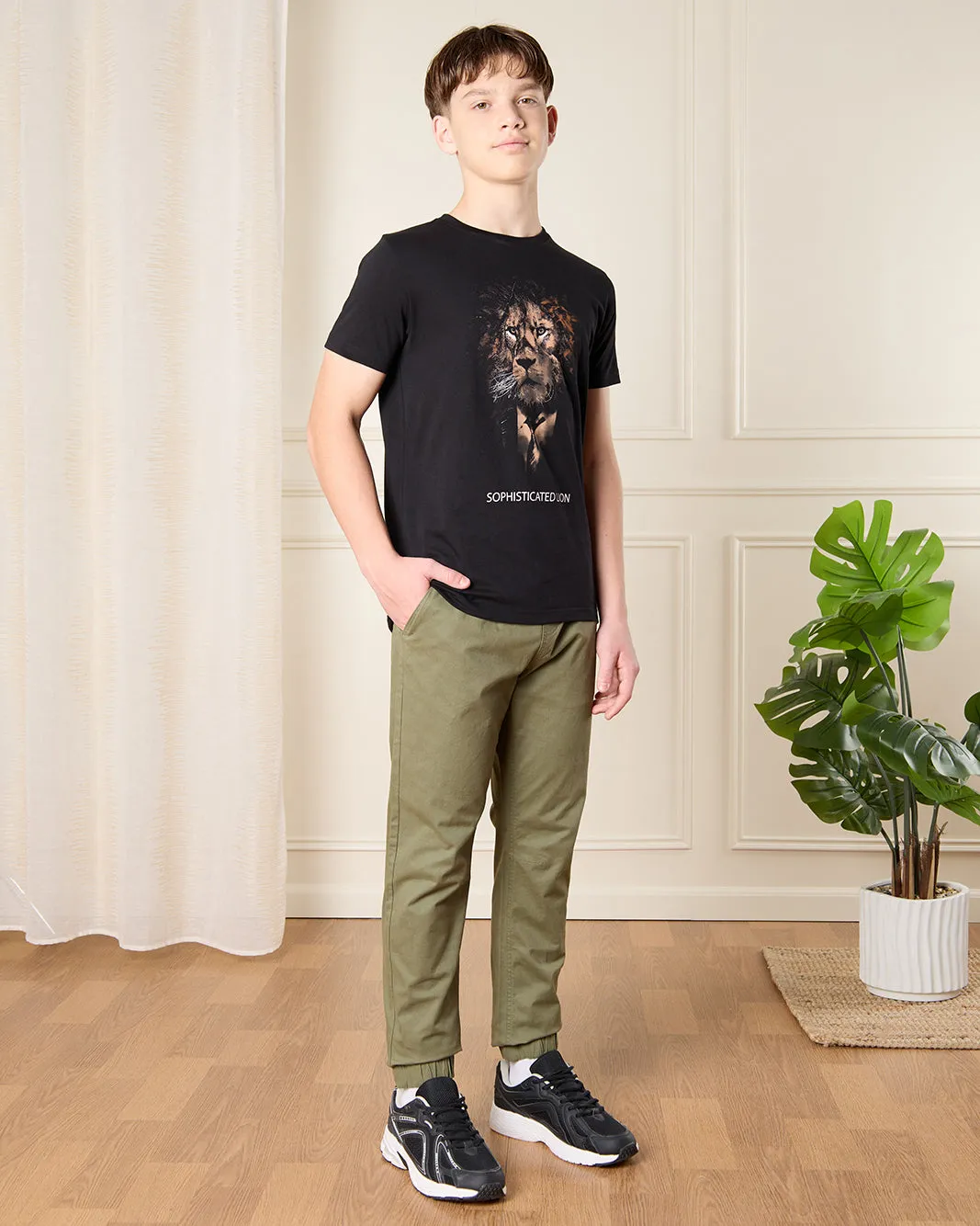 Senior Boys Black Graphic T-Shirt sold by Redtag product image thumbnail 2