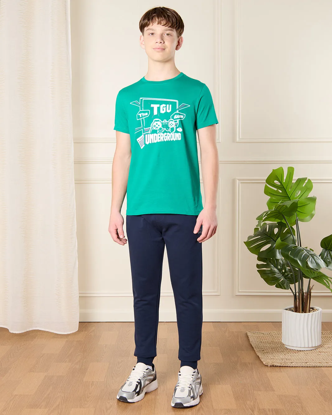 Senior Boys Green Graphic T-Shirt sold by Redtag product image thumbnail 2