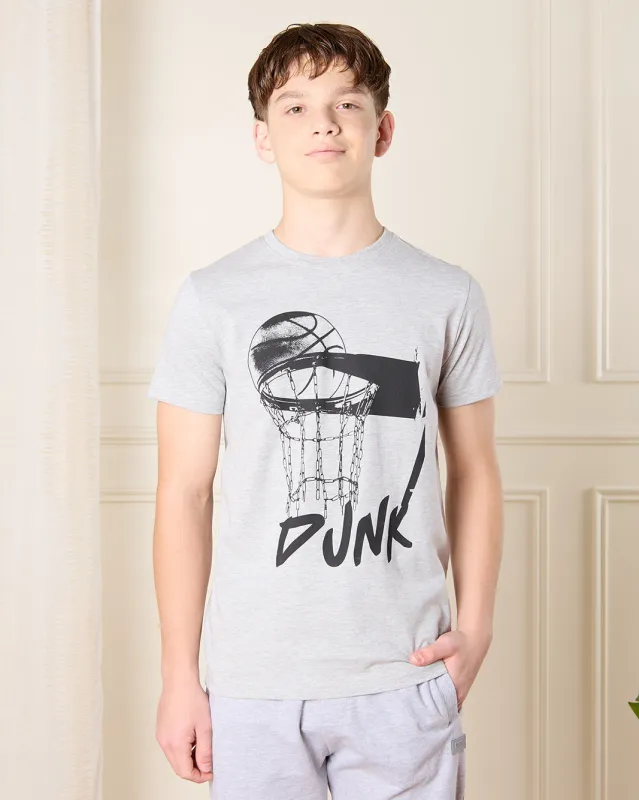 Senior Boys Grey Graphic T-Shirt sold by Redtag