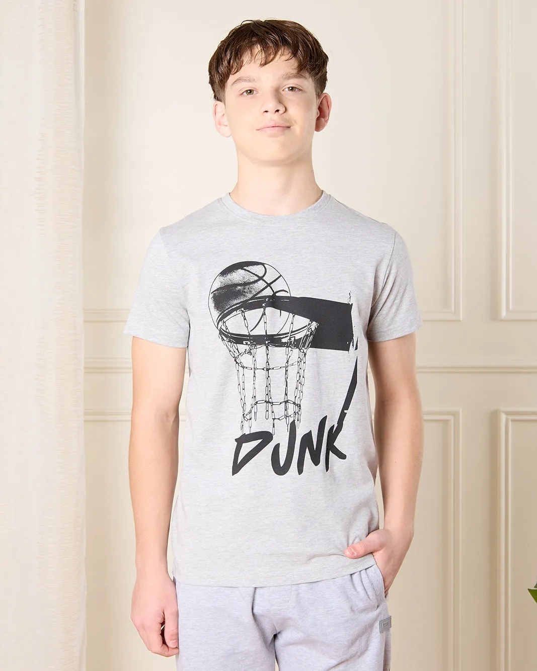 Senior Boys Grey Graphic T-Shirt sold by Redtag
