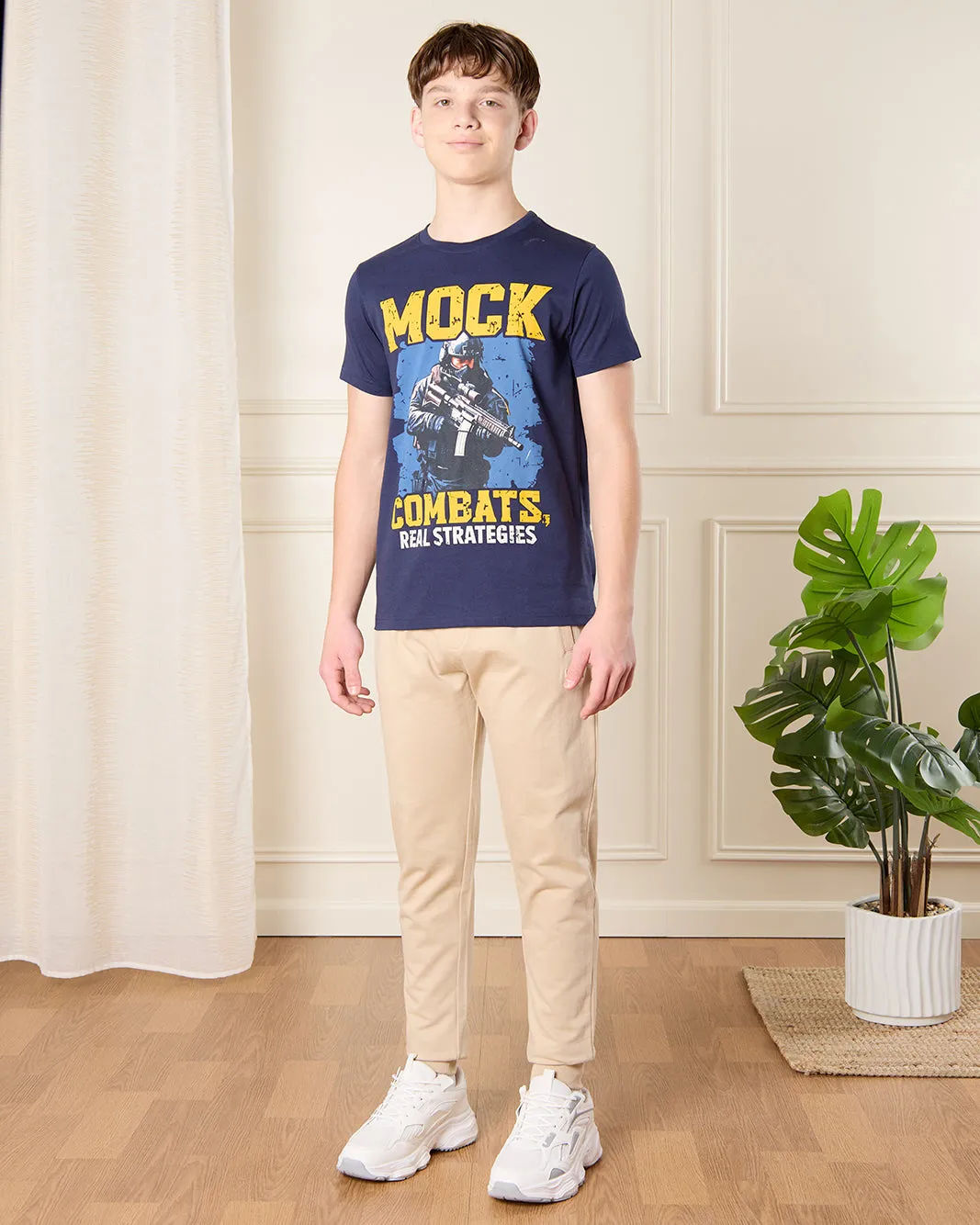 Senior Boys Navy Graphic T-Shirt sold by Redtag product image thumbnail 2