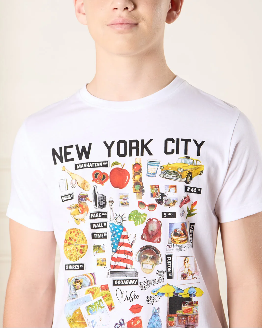 Senior Boys White Graphic T-Shirt sold by Redtag product image thumbnail 4