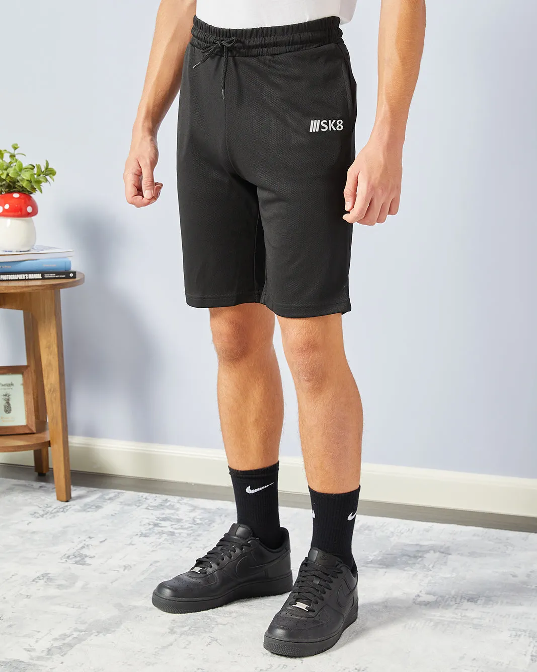 Senior Boys Black Printed Active Shorts sold by Redtag