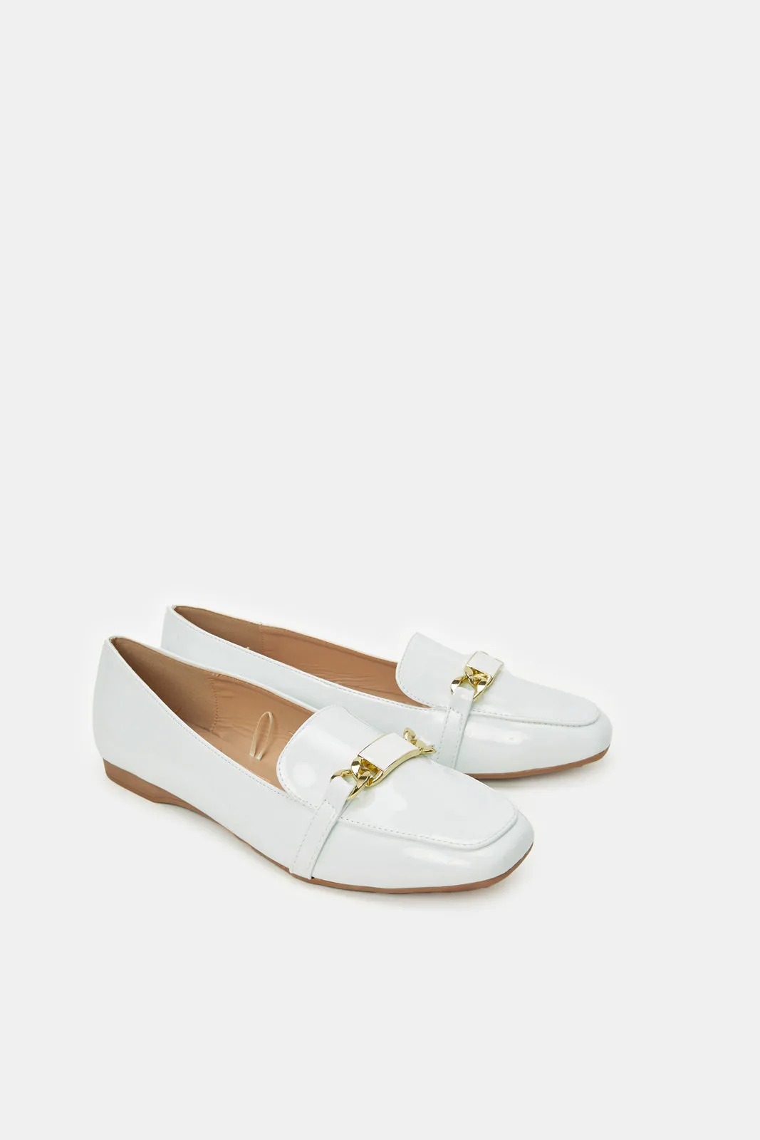 Women White Patent Loafers sold by Redtag product image thumbnail 2