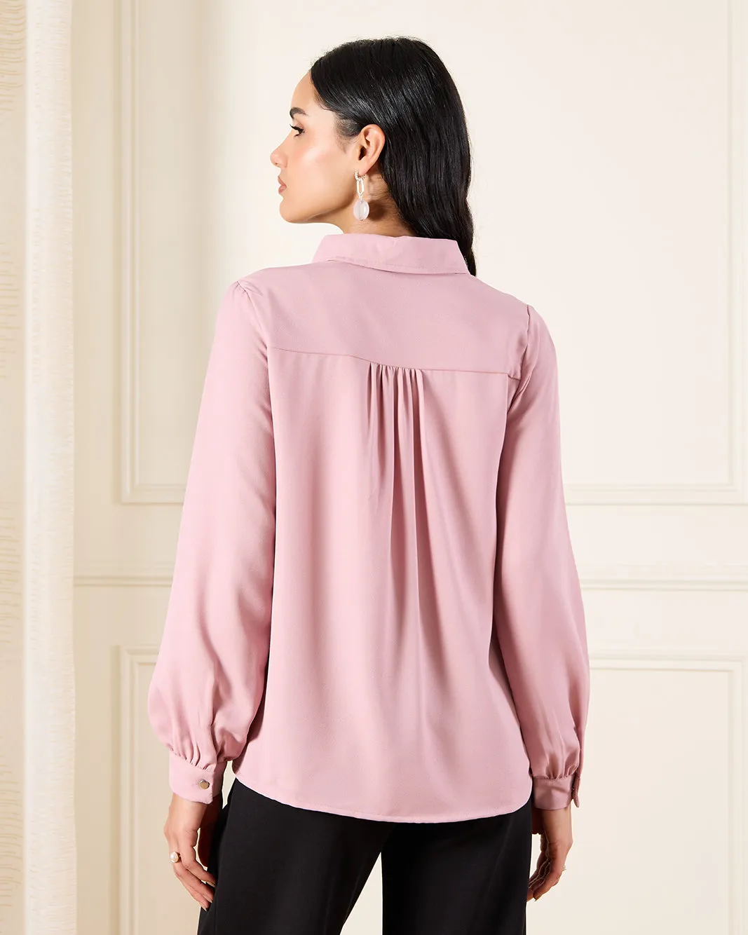 Women Mauve Detailed Shirt sold by Redtag product image thumbnail 3