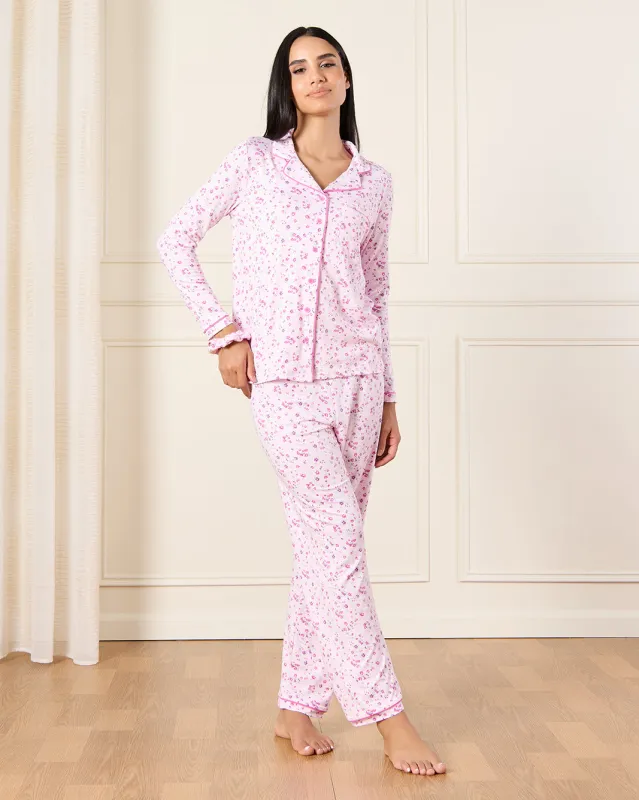 Women Pink Floral Print Payjama Set (3 Piece) sold by Redtag