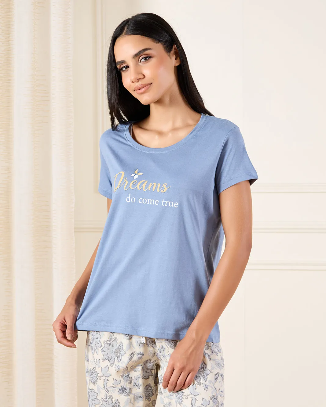 Women Blue Printed Payjama Set (2 Piece) sold by Redtag product image thumbnail 2
