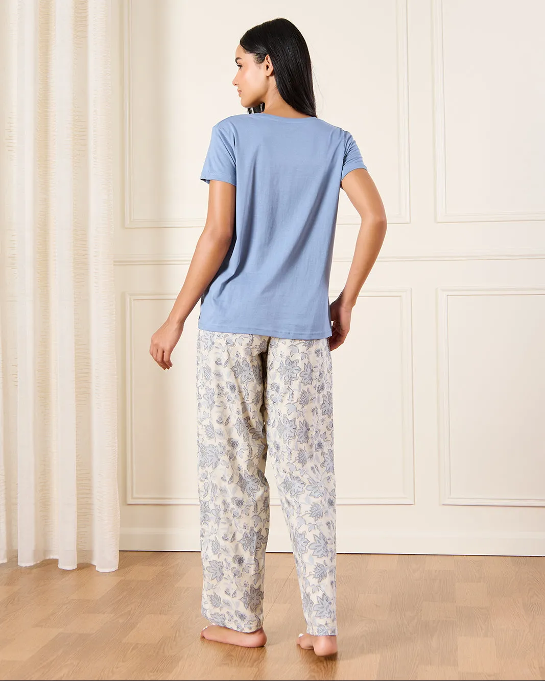 Women Blue Printed Payjama Set (2 Piece) sold by Redtag product image thumbnail 4