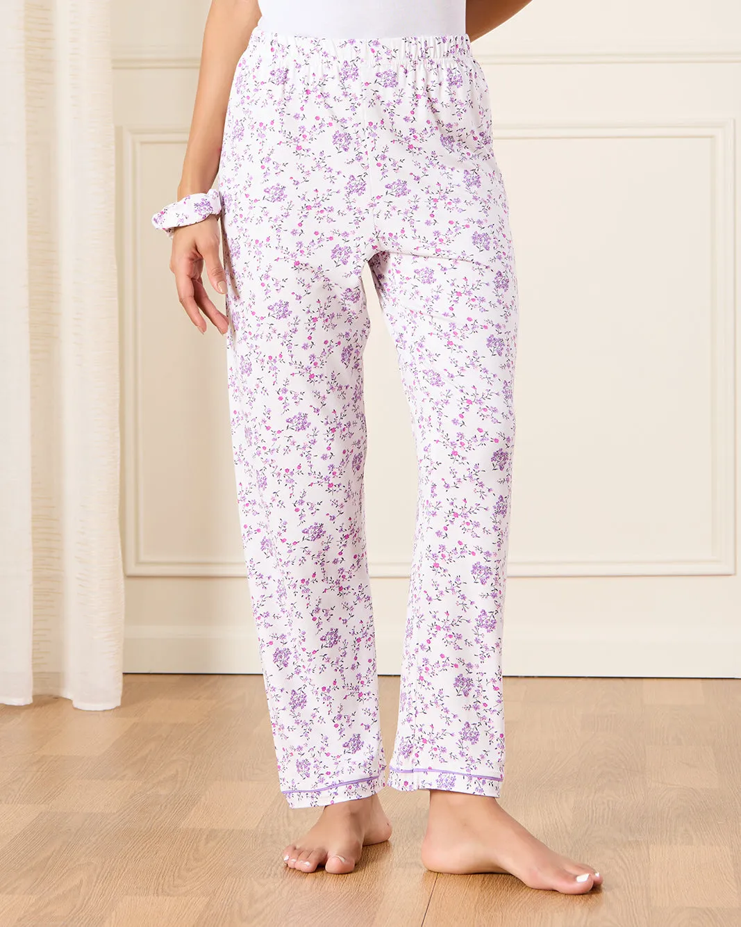 Women White Floral Print Payjama Set (3 Piece) sold by Redtag product image thumbnail 3