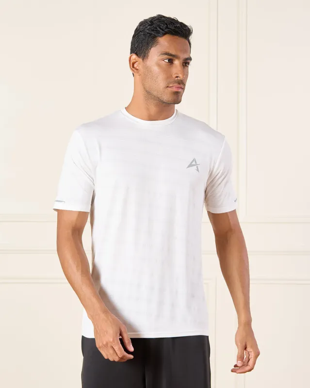 Men White Printed Active T-Shirt sold by Redtag