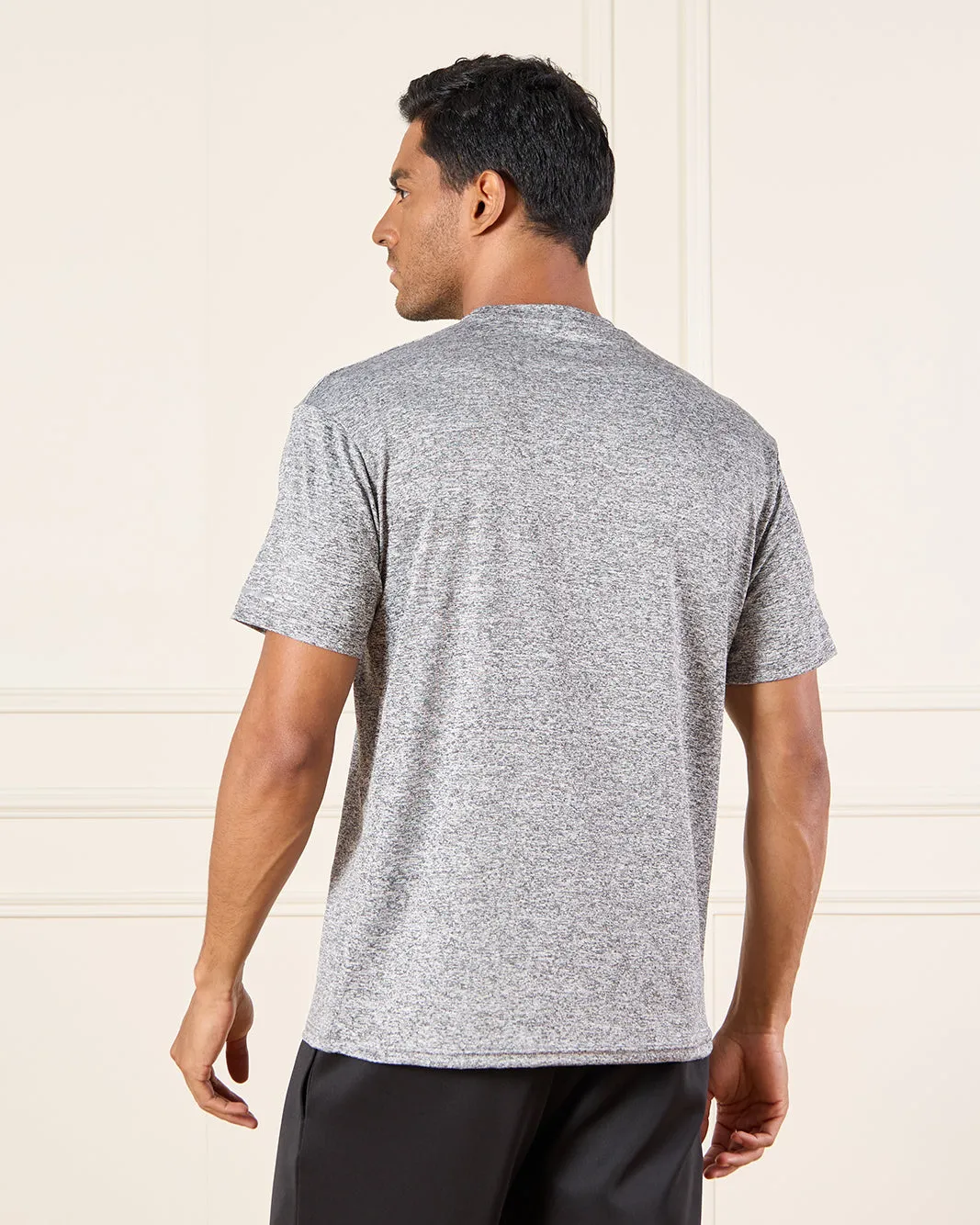Men Charcoal Plain Active T-Shirt sold by Redtag product image thumbnail 3