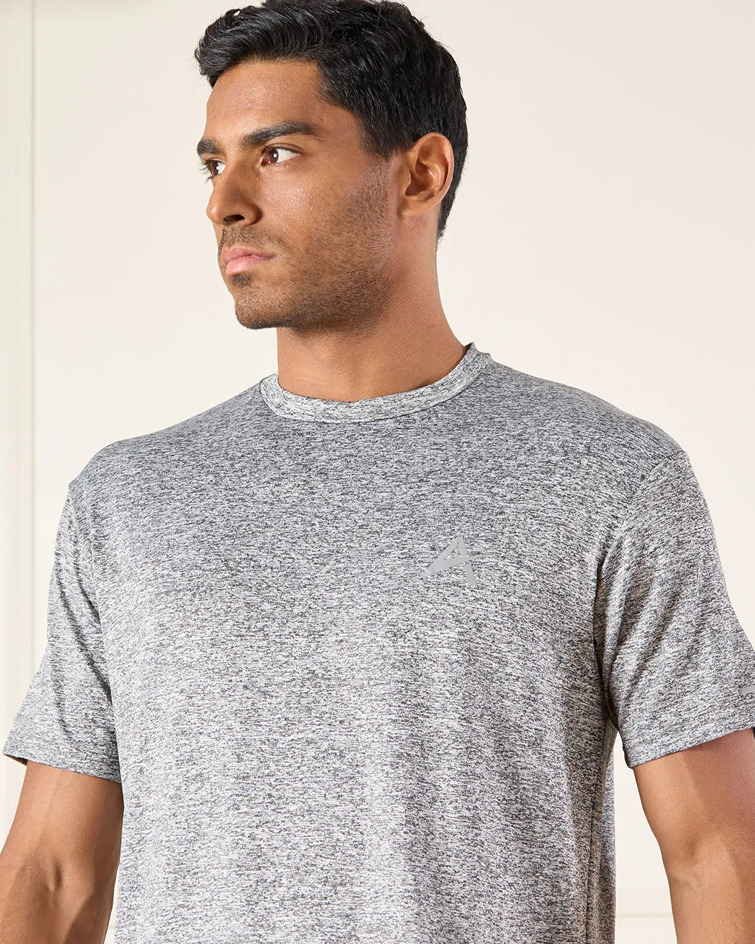 Men Charcoal Plain Active T-Shirt sold by Redtag product image thumbnail 4