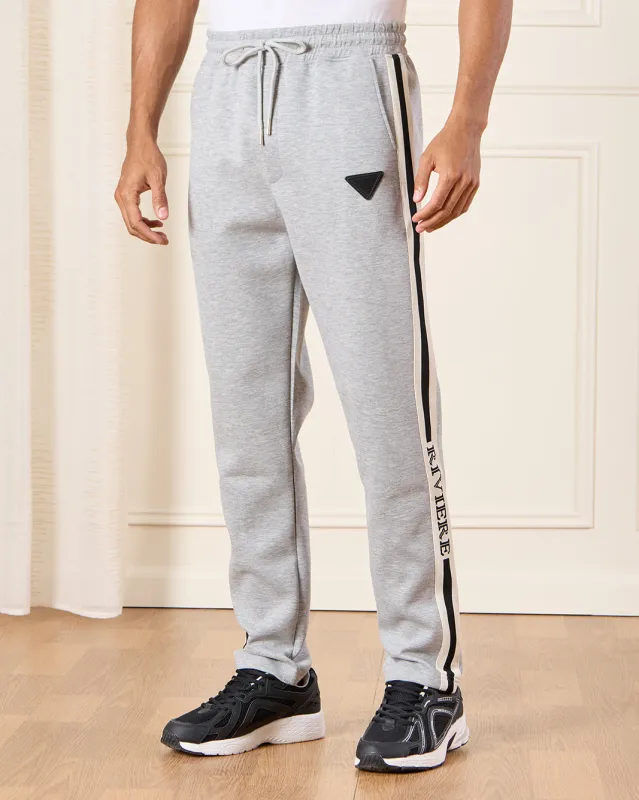 Men Grey Embellished Active Pants sold by Redtag